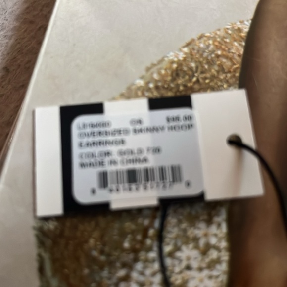 14K Gold Lele Sadoughi  brand new , never worn oversized slim hoops - Picture 4 of 4